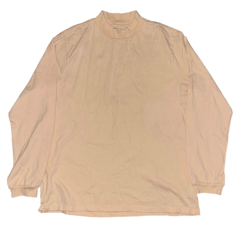Les Tien Mens Beige Sand Mock Neck Turtle Neck Longsleeve Basic Shirt Size XL